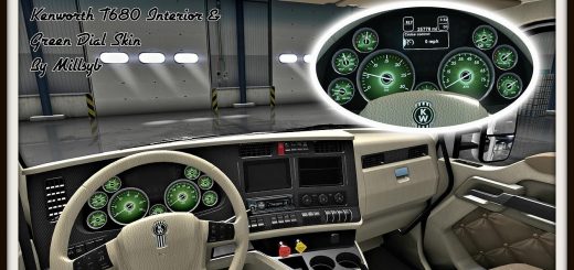 kenworth t680 interior green dial skin 1