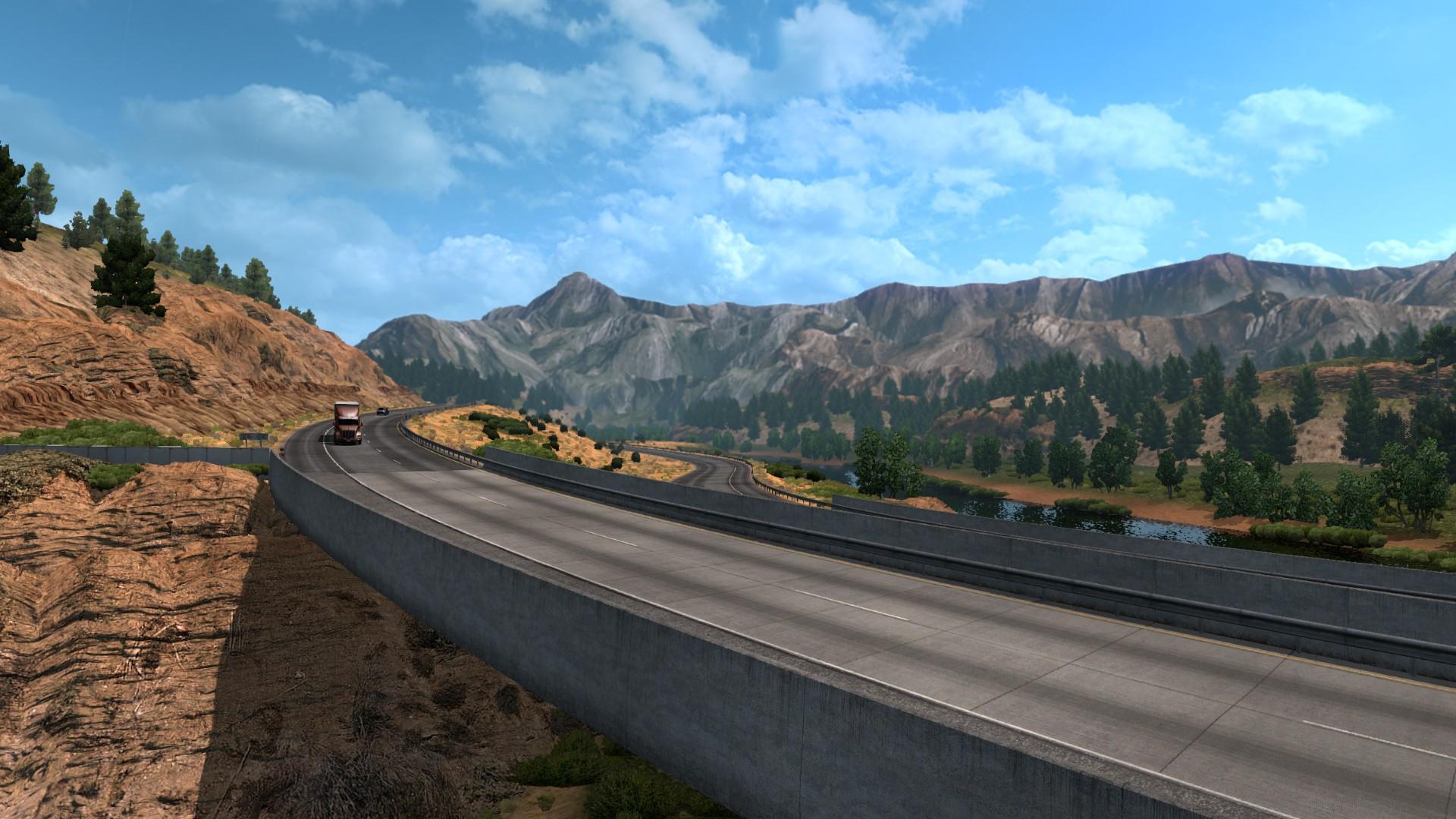 Mountains мод. Euro Truck Simulator 2 горы. Горная местность Американ трак симулятор. Мод улучшенная дорога. Симулятор горных трасс.