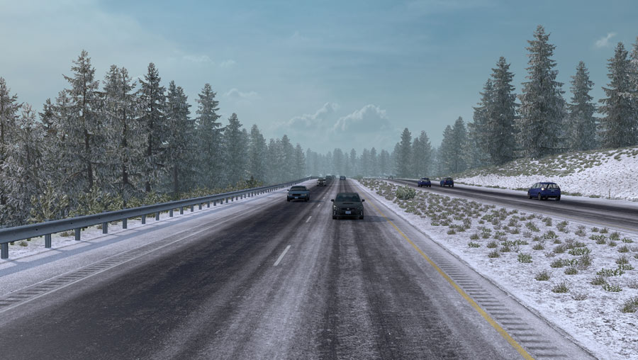 Frosty Winter Weather Mod v2.5 1.33.x * ATS mods American truck simulator m...