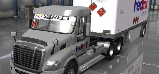 fedex official 28 pup trailer with freightliner day cab truck 1 35 1 2Z69