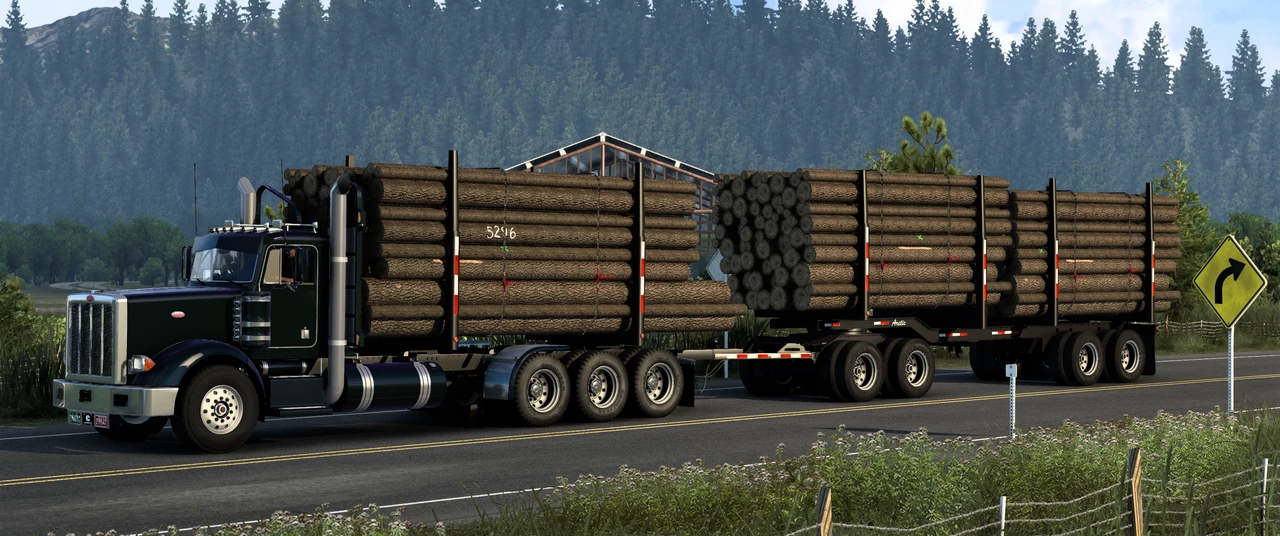 Add trailer. Heavy Truck and Trailer. ATS-46. Logging Trailer.