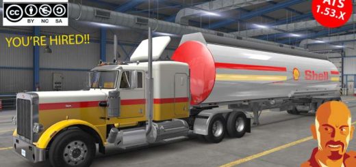 PETERBILT 359 SHELL CUSTOM CISTERN TRAILER v1.0 EXCLUSIVE MOD ATS 1.52 1.53.x 1