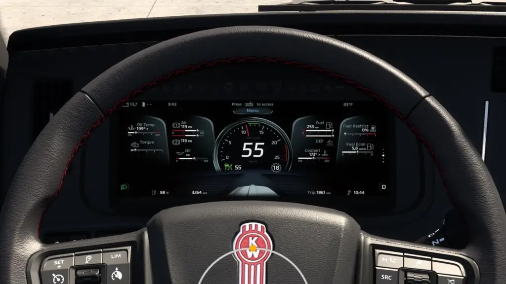 Kenworth T680 Next Gen Improved Dashboard v1.7 1.542