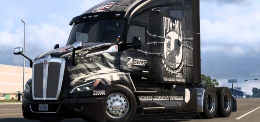 Мод Kenworth T680 NG - Template Example and skin «POW MIA» v1.0 для American Truck Simulator (v1.57)